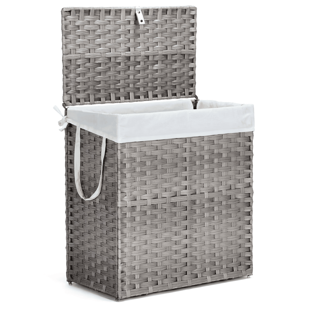 110L Laundry Hamper with Lid, Removable Liner – Gray