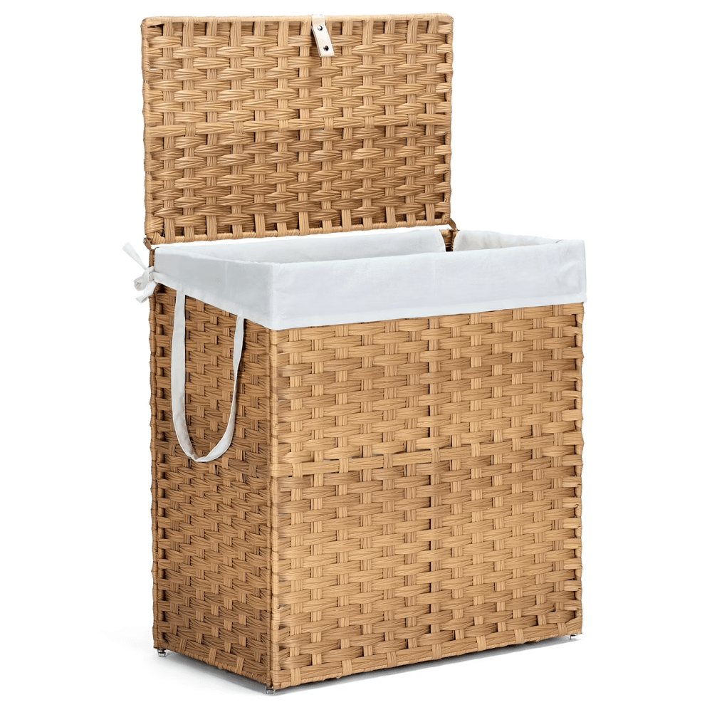 Lidded Laundry Hamper with Removable Washable Liner