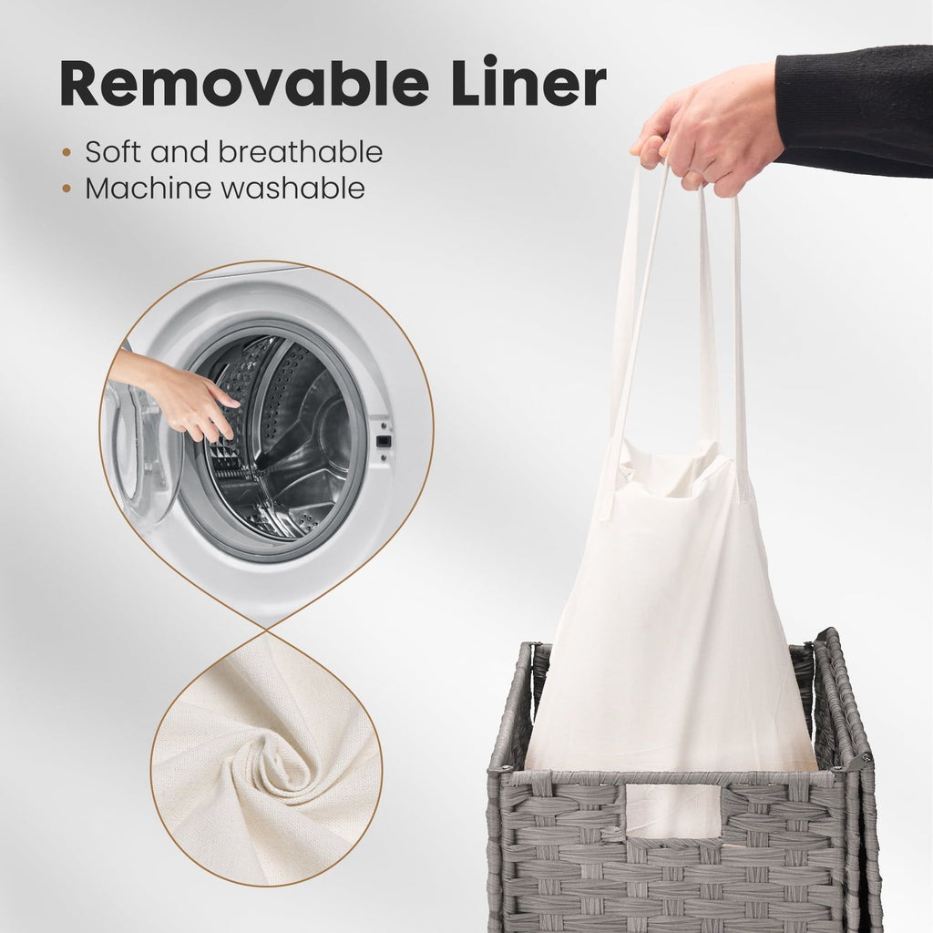 Large Laundry Hamper with Lid and Removable Liner