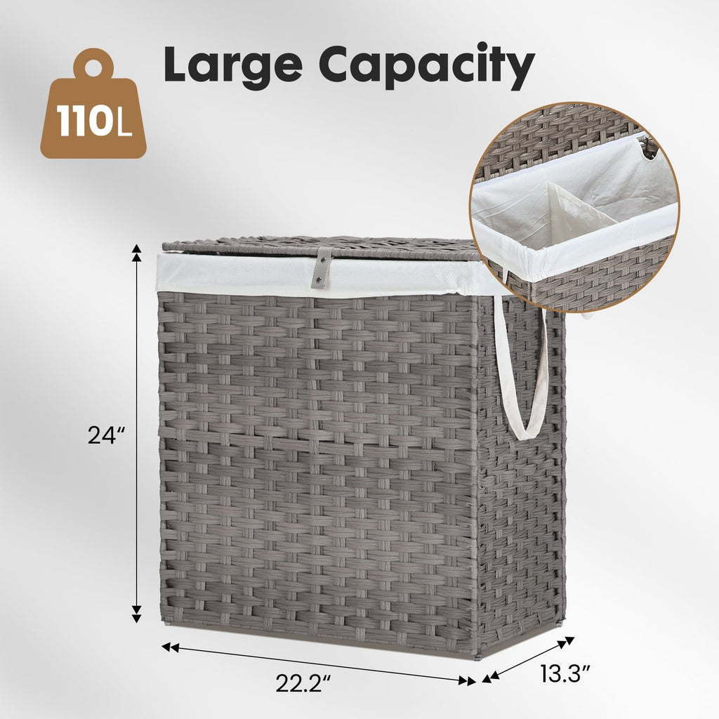 Large Laundry Hamper with Lid and Removable Liner