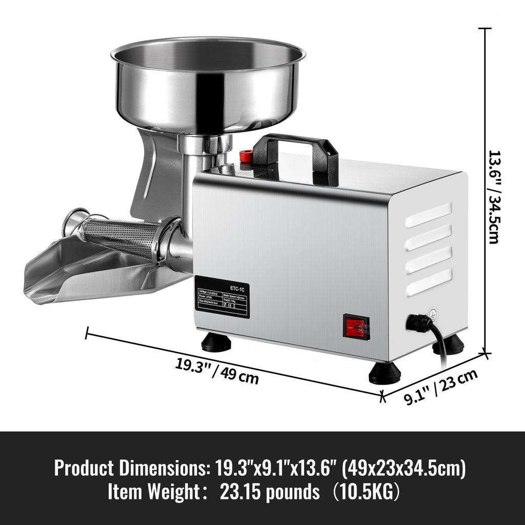 Electric Tomato Strainer for Smooth Sauce and Jam Making