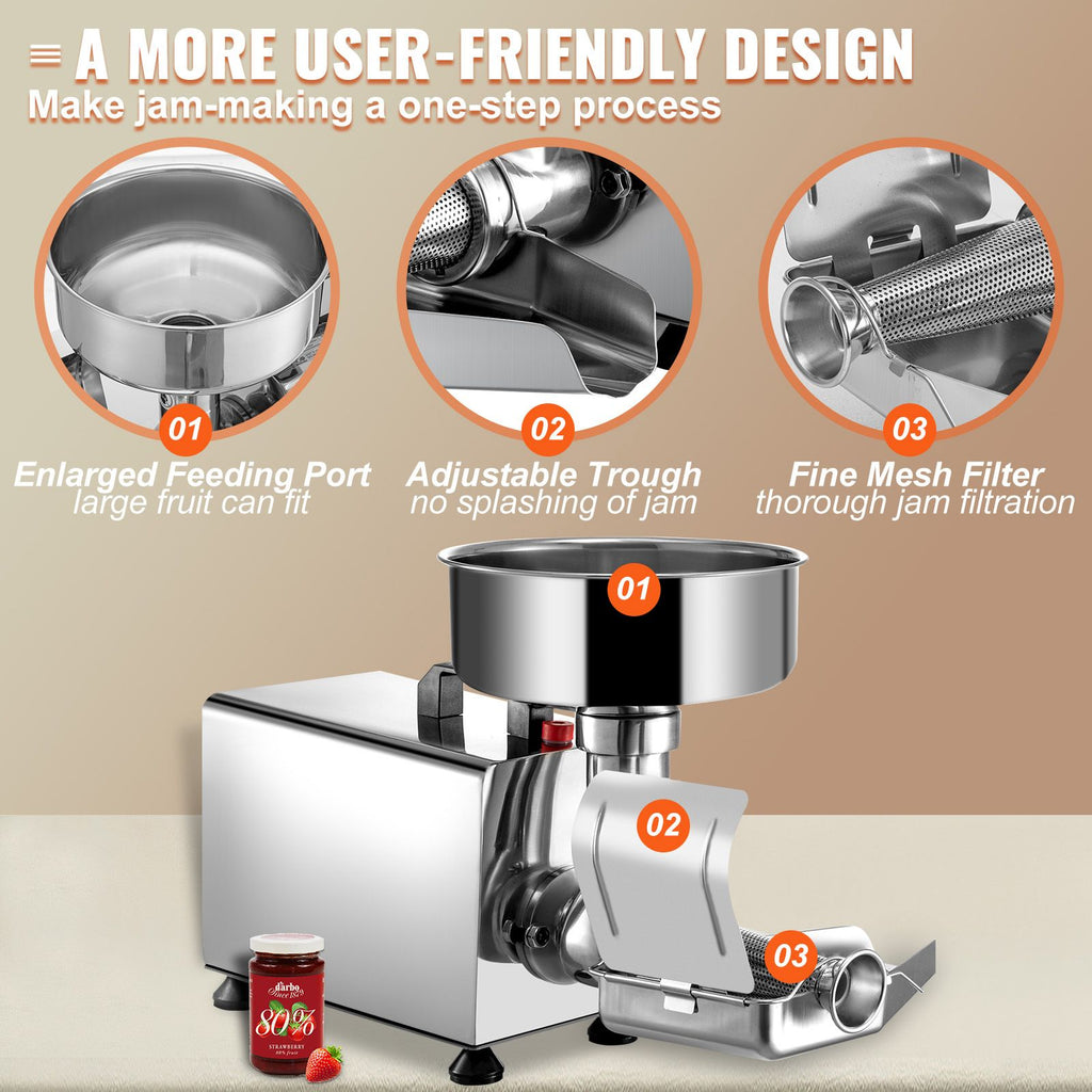 Electric Tomato Strainer for Smooth Sauce and Jam Making