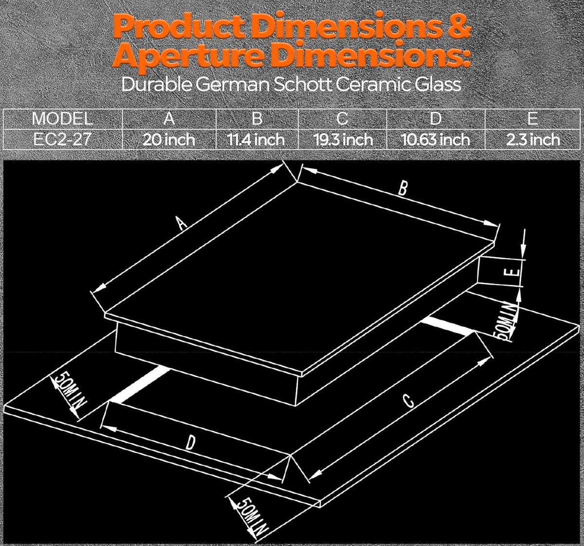 2 Burner Electric Cooktop 2700W 110V with German EGO Burner