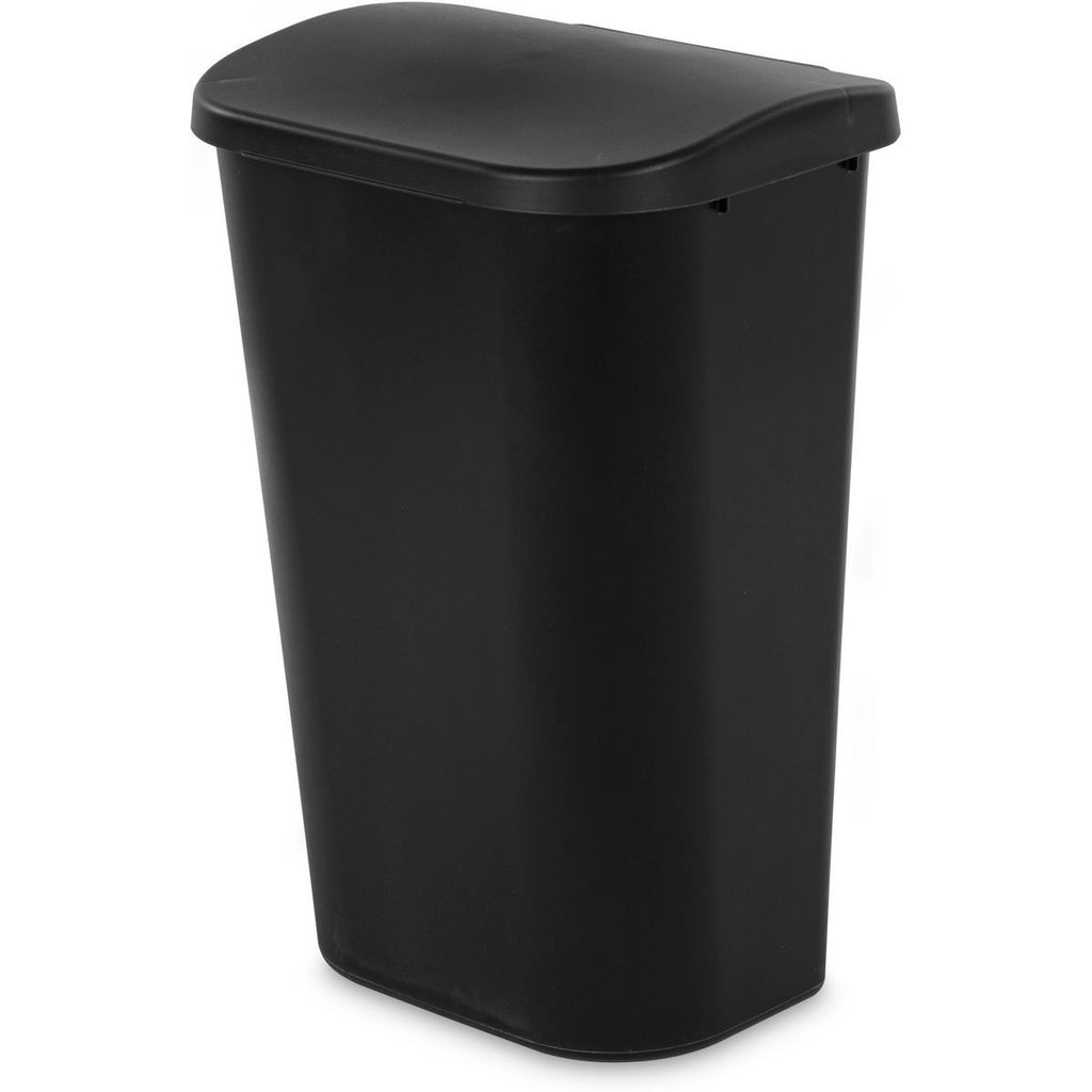 Black Lift-Top Waste Bin for Streamlined Spaces