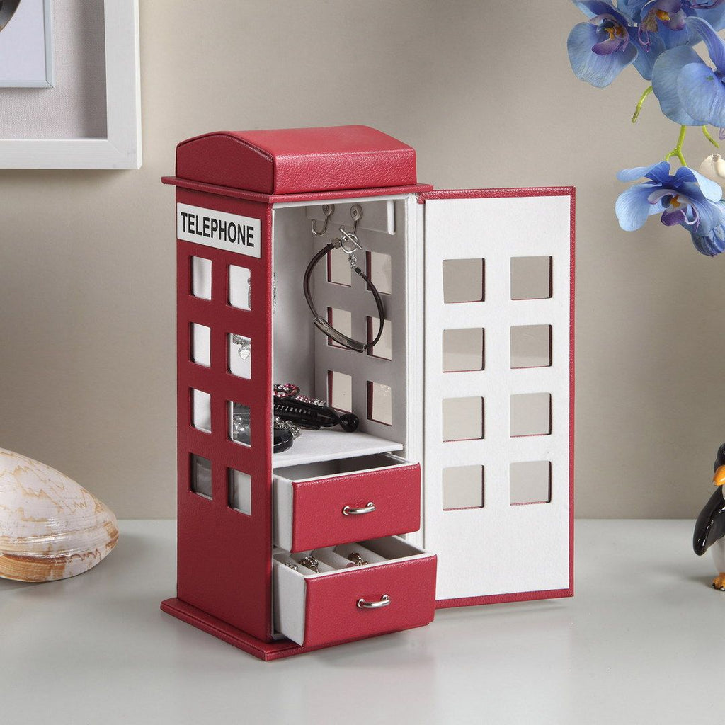 Burgundy British Telephone Jewelry Box