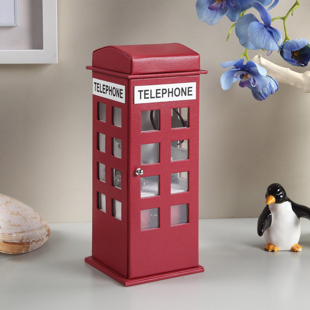 Burgundy British Telephone Jewelry Box