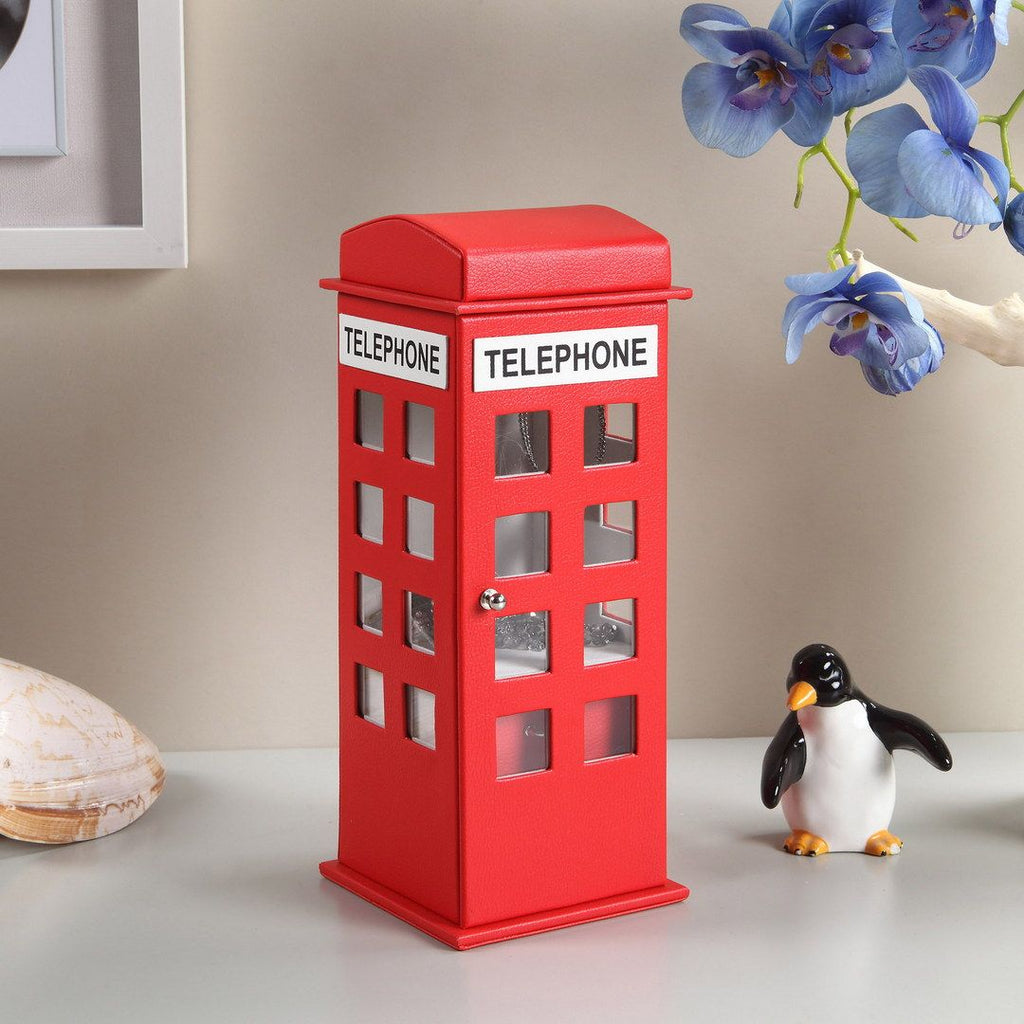 Red British Telephone Box Jewelry Organizer