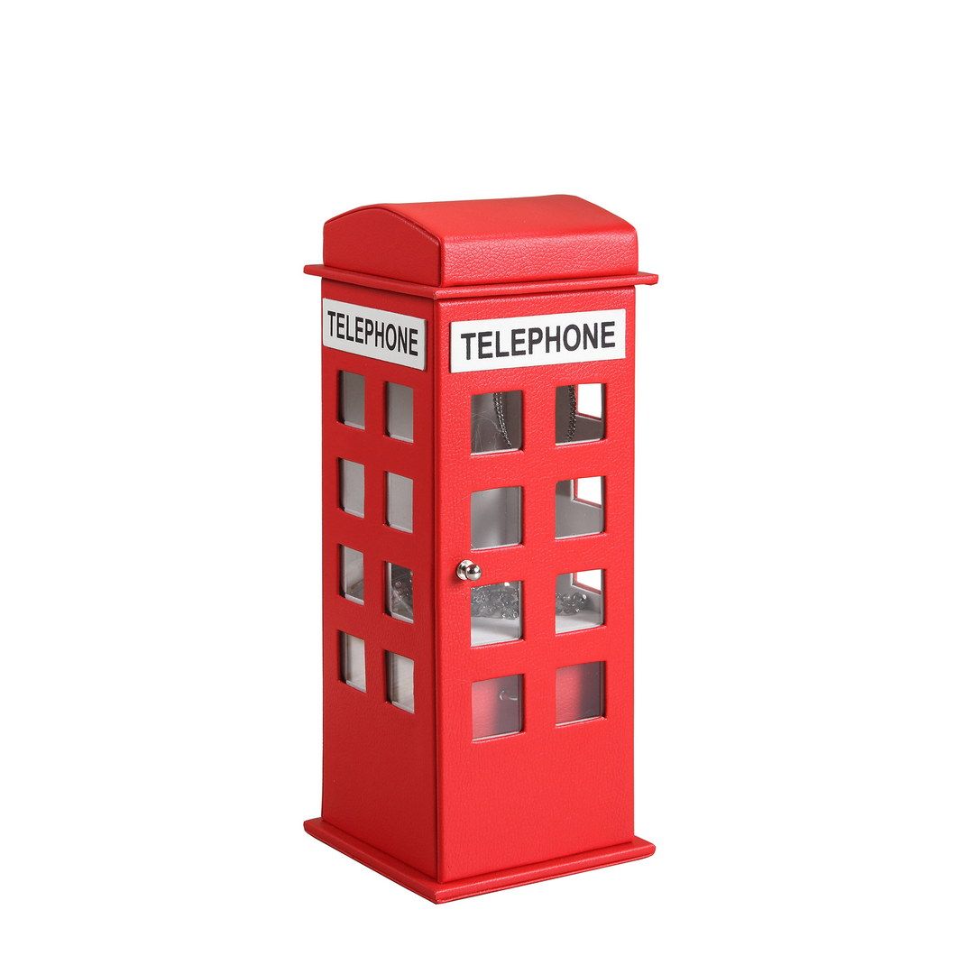 Red British Telephone Box Jewelry Organizer