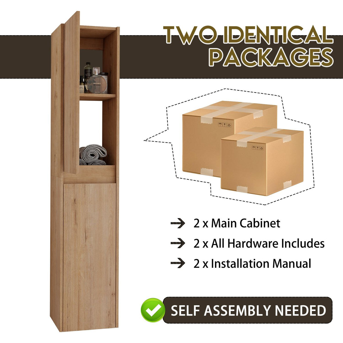 Modern Floating Bathroom Side Cabinet