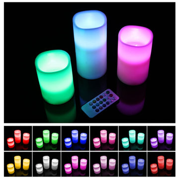 12 Color Flameless LED Candles with Remote and Timer