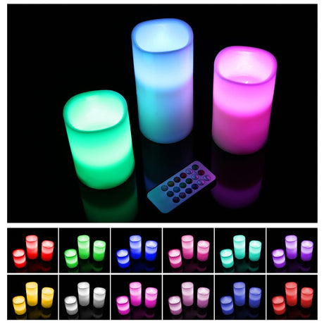 12 Color Flameless LED Candles with Remote and Timer