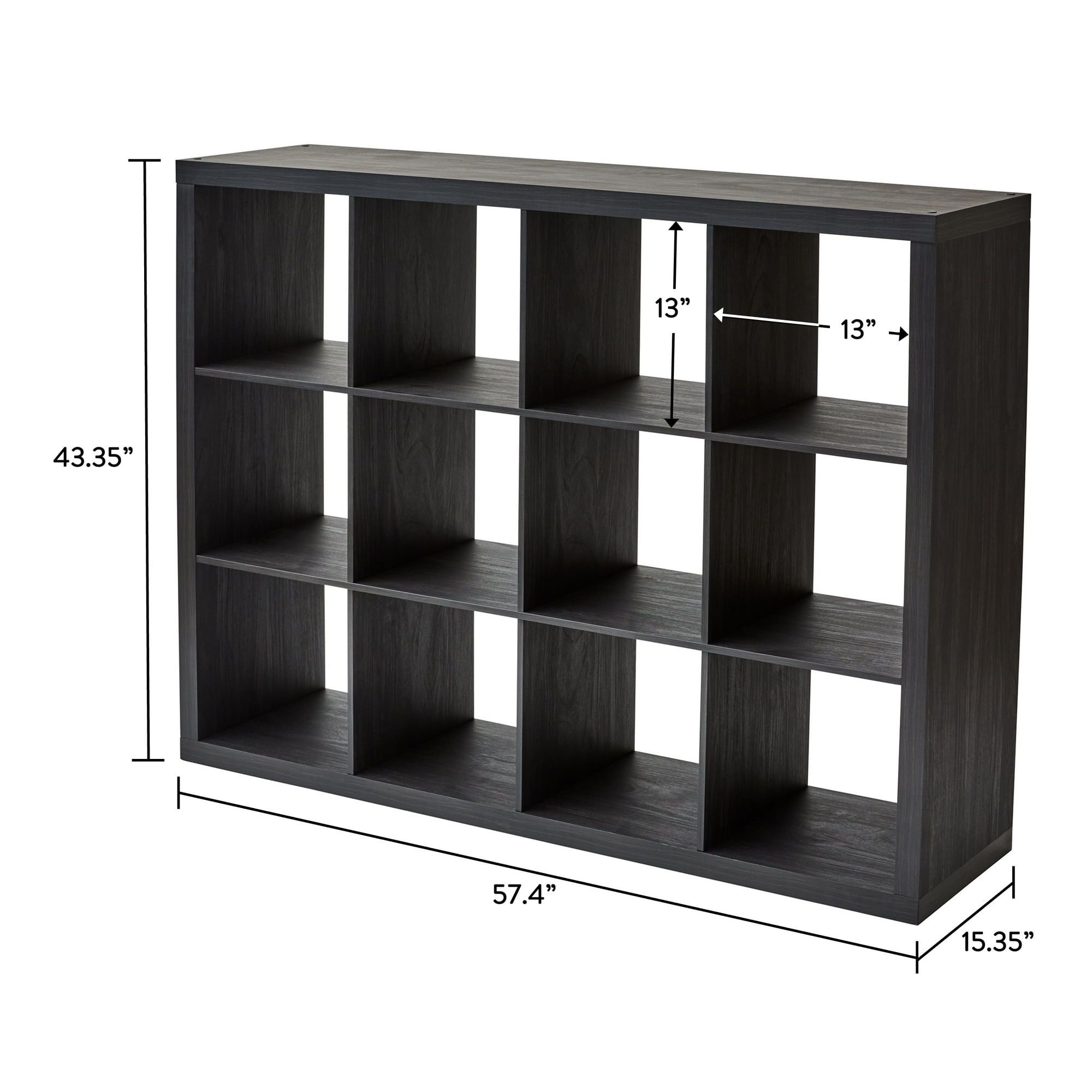 12 Cube Storage Organizer, Charcoal