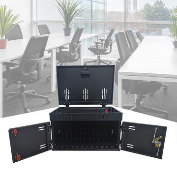 Laptop and Tablet Charging Station with Locking Cabinet for Up to 12 Devices