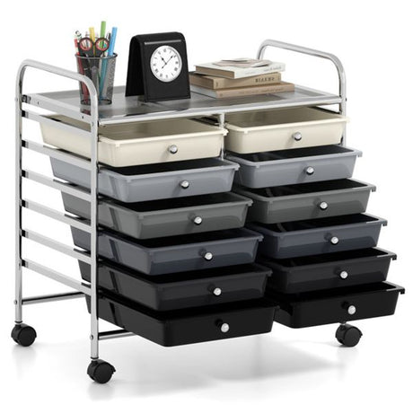 12-Drawer Rolling Cart Keeps Craft and Office Supplies Sorted