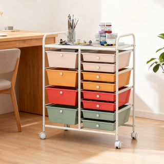Versatile Rolling Utility Cart with Removable Drawers
