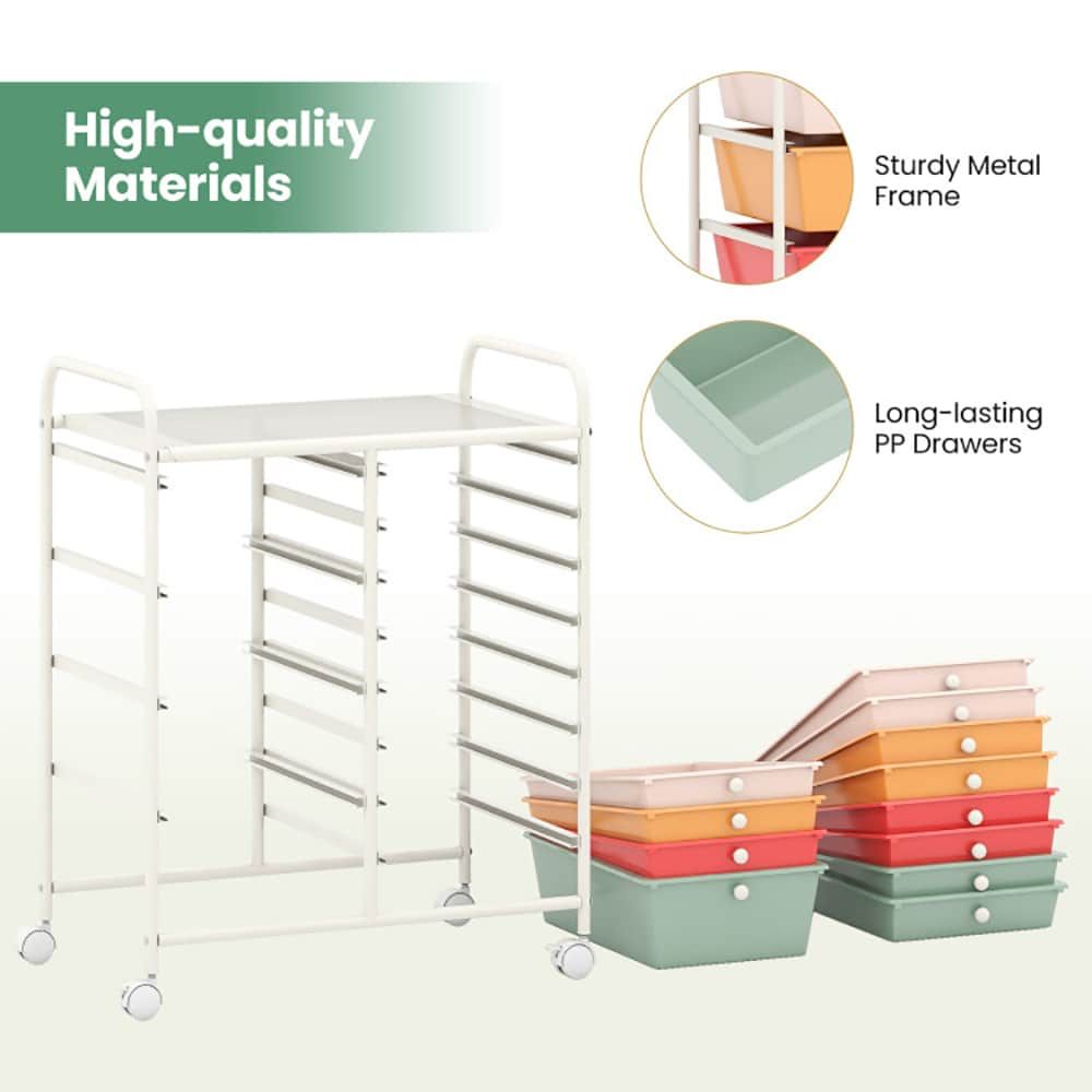 Versatile Rolling Utility Cart with Removable Drawers