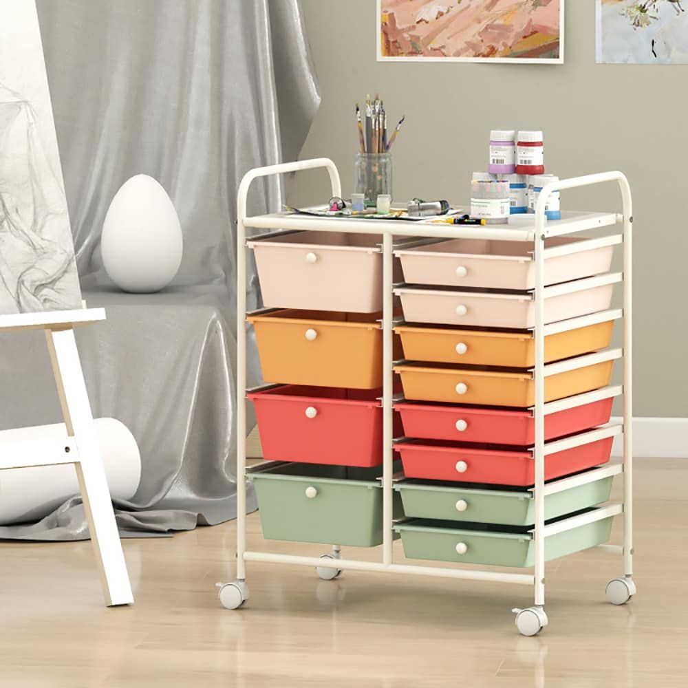 Versatile Rolling Utility Cart with Removable Drawers