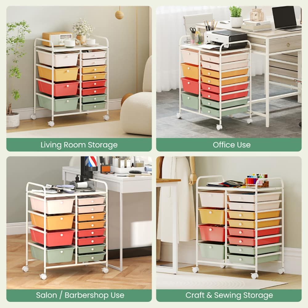 Versatile Rolling Utility Cart with Removable Drawers