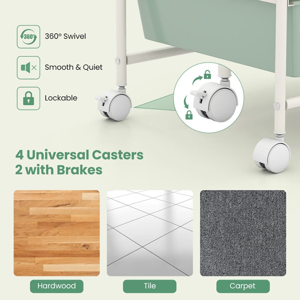 Versatile Rolling Utility Cart with Removable Drawers