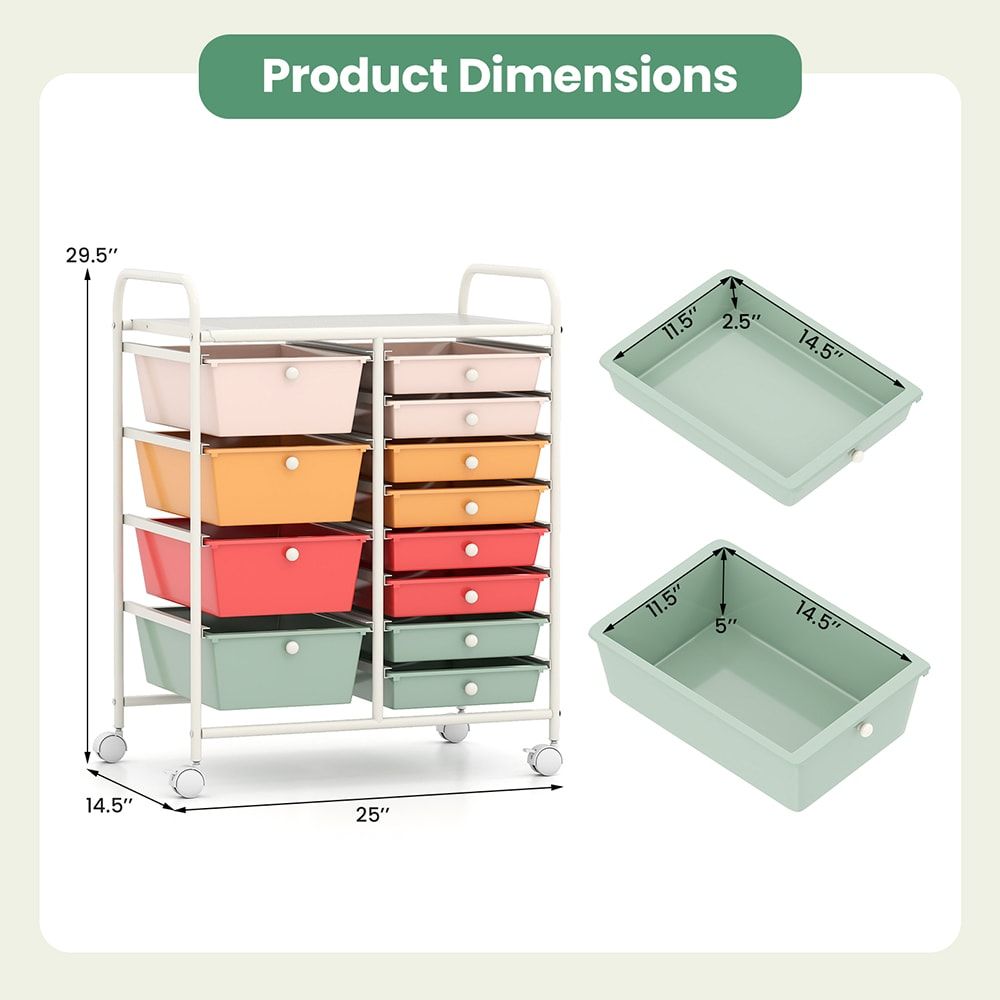 Versatile Rolling Utility Cart with Removable Drawers