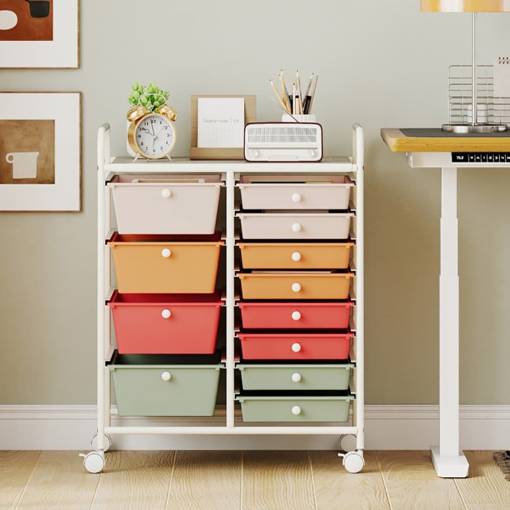 Versatile Rolling Utility Cart with Removable Drawers