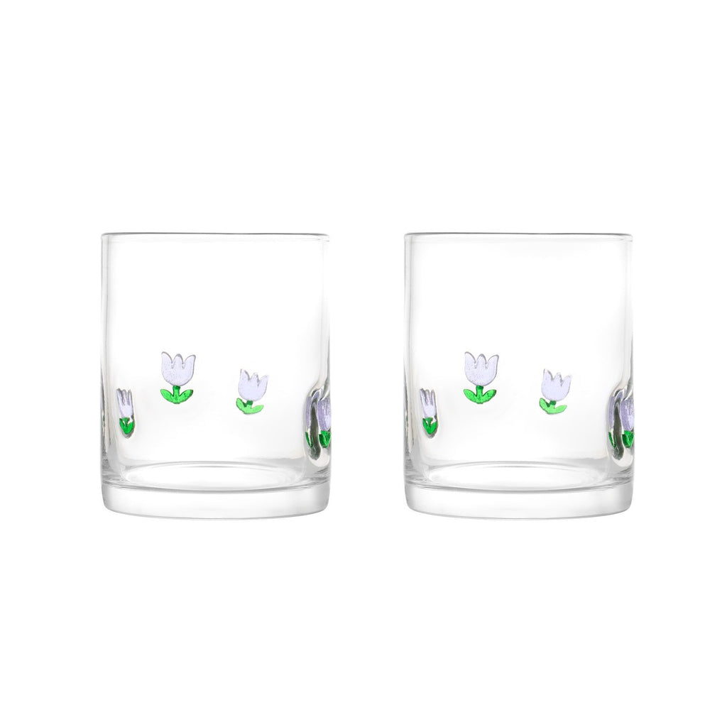 Spring Tullip Charm Drinking Glasses, Set of 2