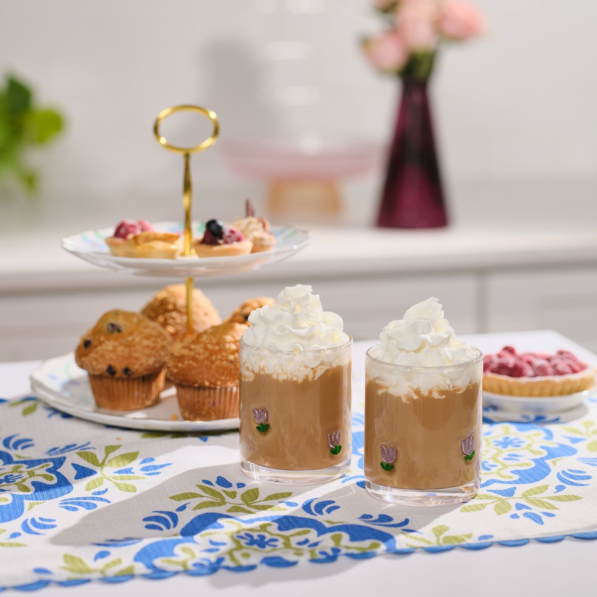 Spring Tullip Charm Drinking Glasses, Set of 2
