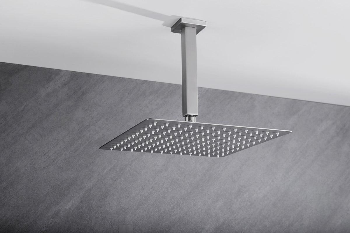 Brushed-Nickel Rotating Rain Shower Combo