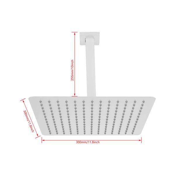 High Pressure Rain Shower Head with Self-Cleaning Nozzles