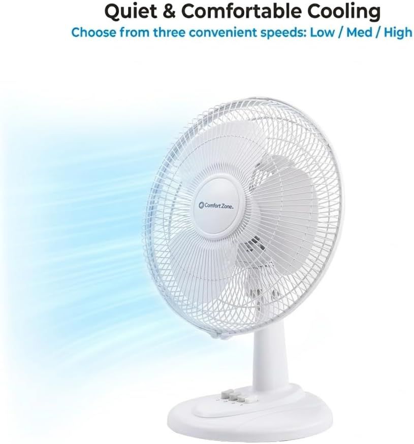 12- Table Fan with Oscillation and Adjustable Tilt