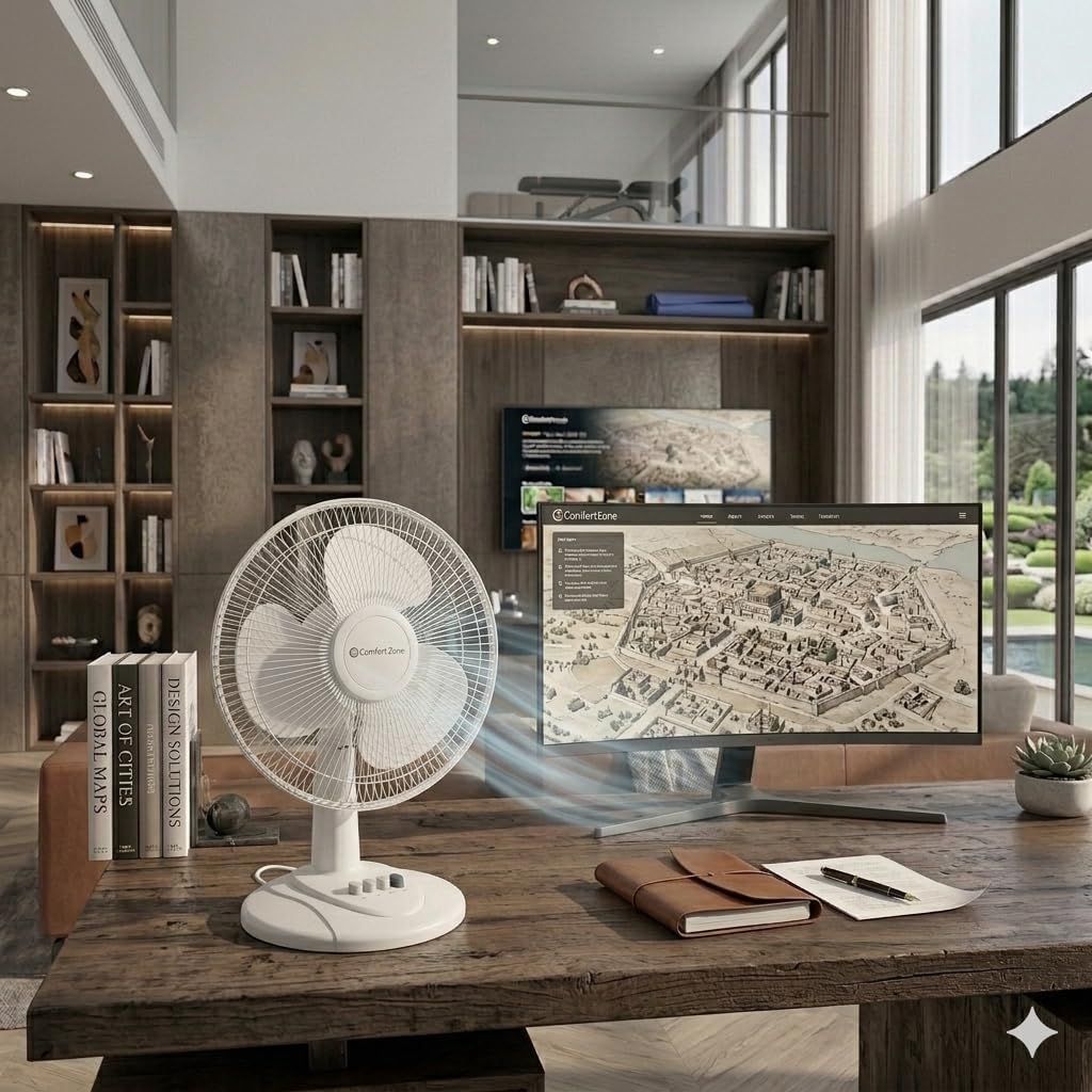12- Table Fan with Oscillation and Adjustable Tilt