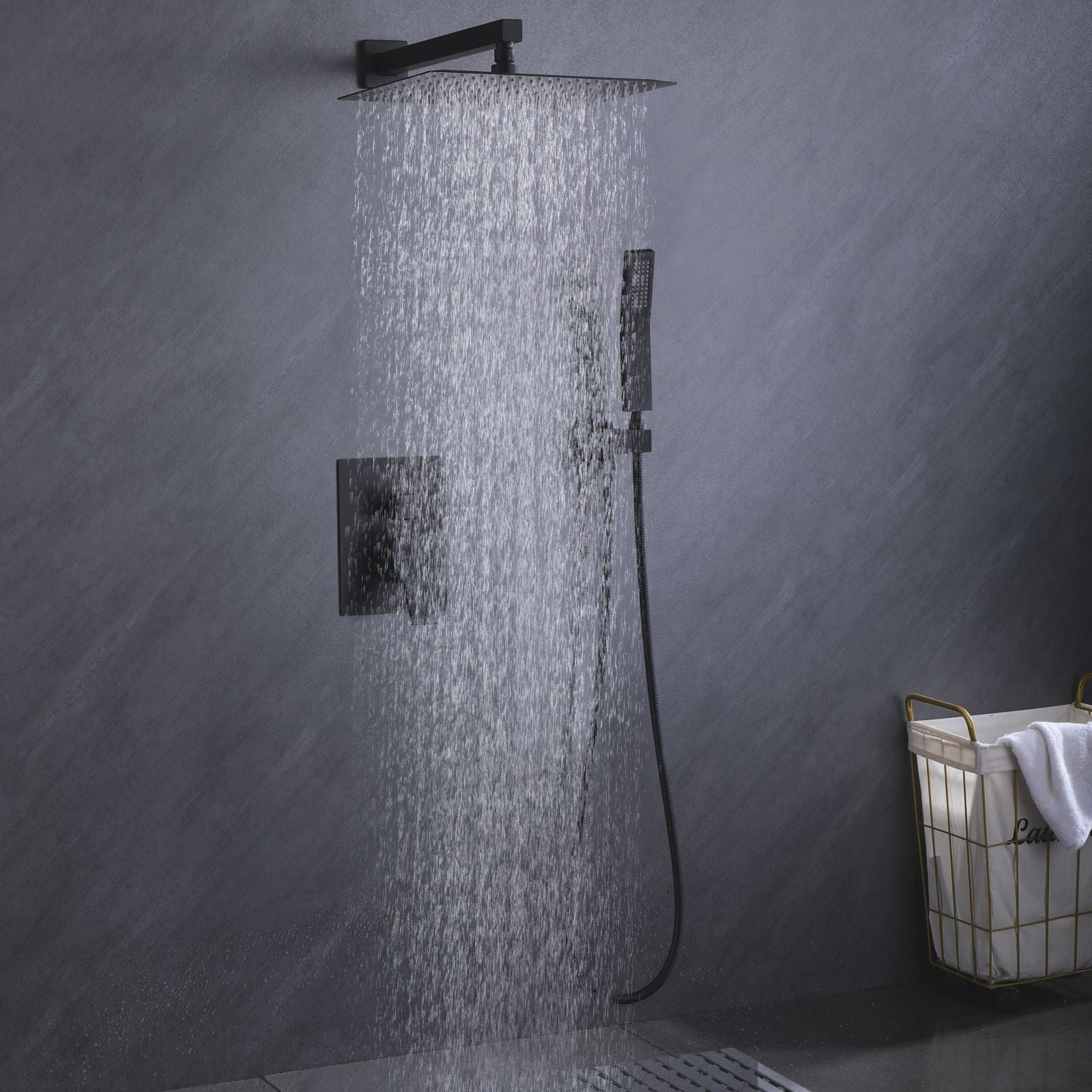 Wall-Mounted Rainfall and Handheld Shower System