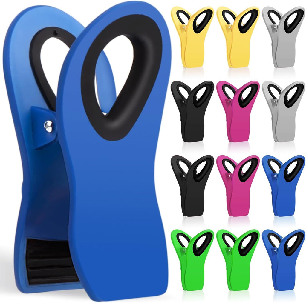 12 Pack Chip Clips, Bag Clips, Office Paper Clamps, Binder Clips, Food Clip practical, Magnetic Cli