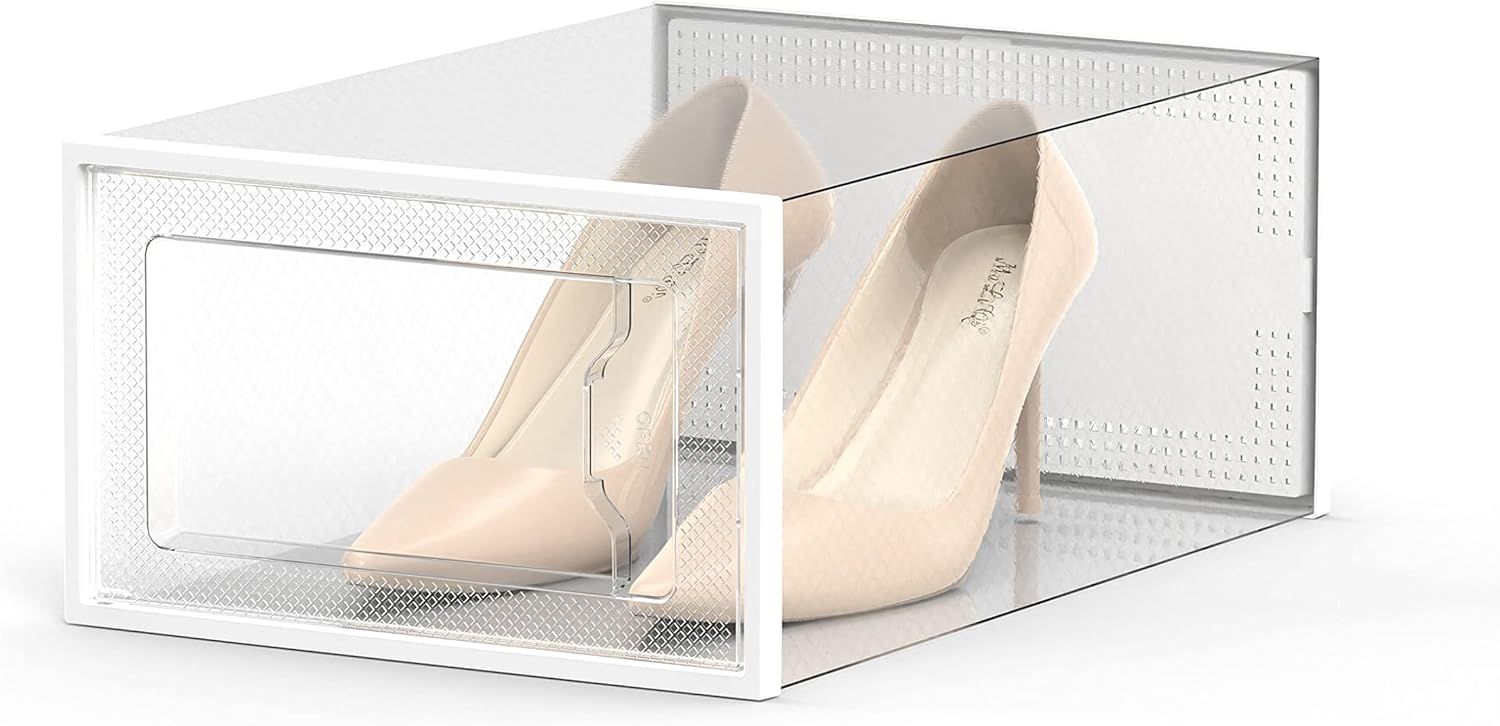 Clear Plastic Shoe Storage Boxes for Closet Organization