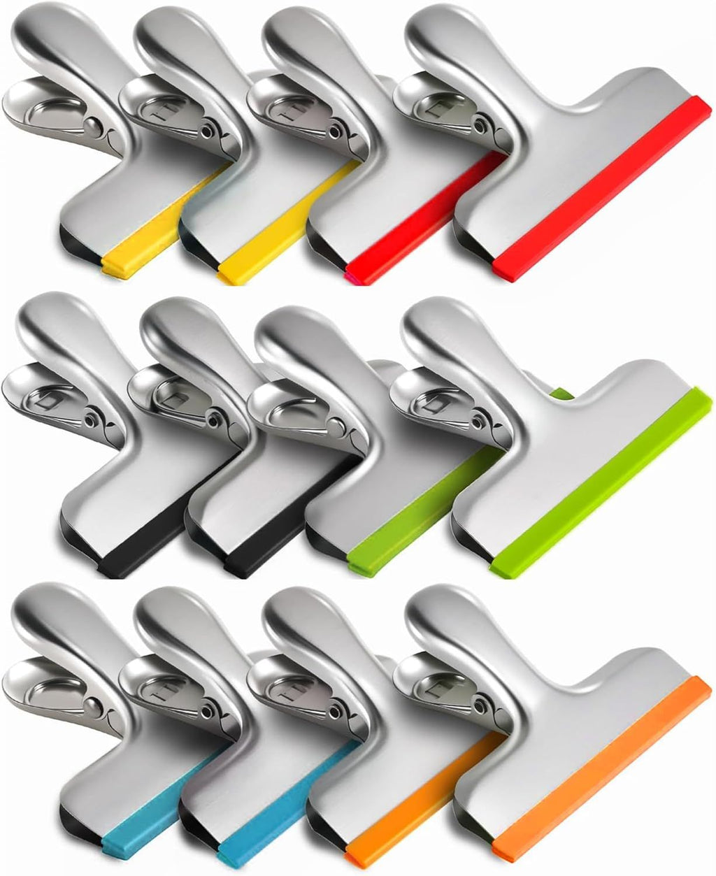 12 Pack Color Coded Bag Clips with Air Tight Seal for Kitchen and Office