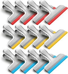 12 Pack Airtight Color-Coded Bag Clips with No Sharp Edges