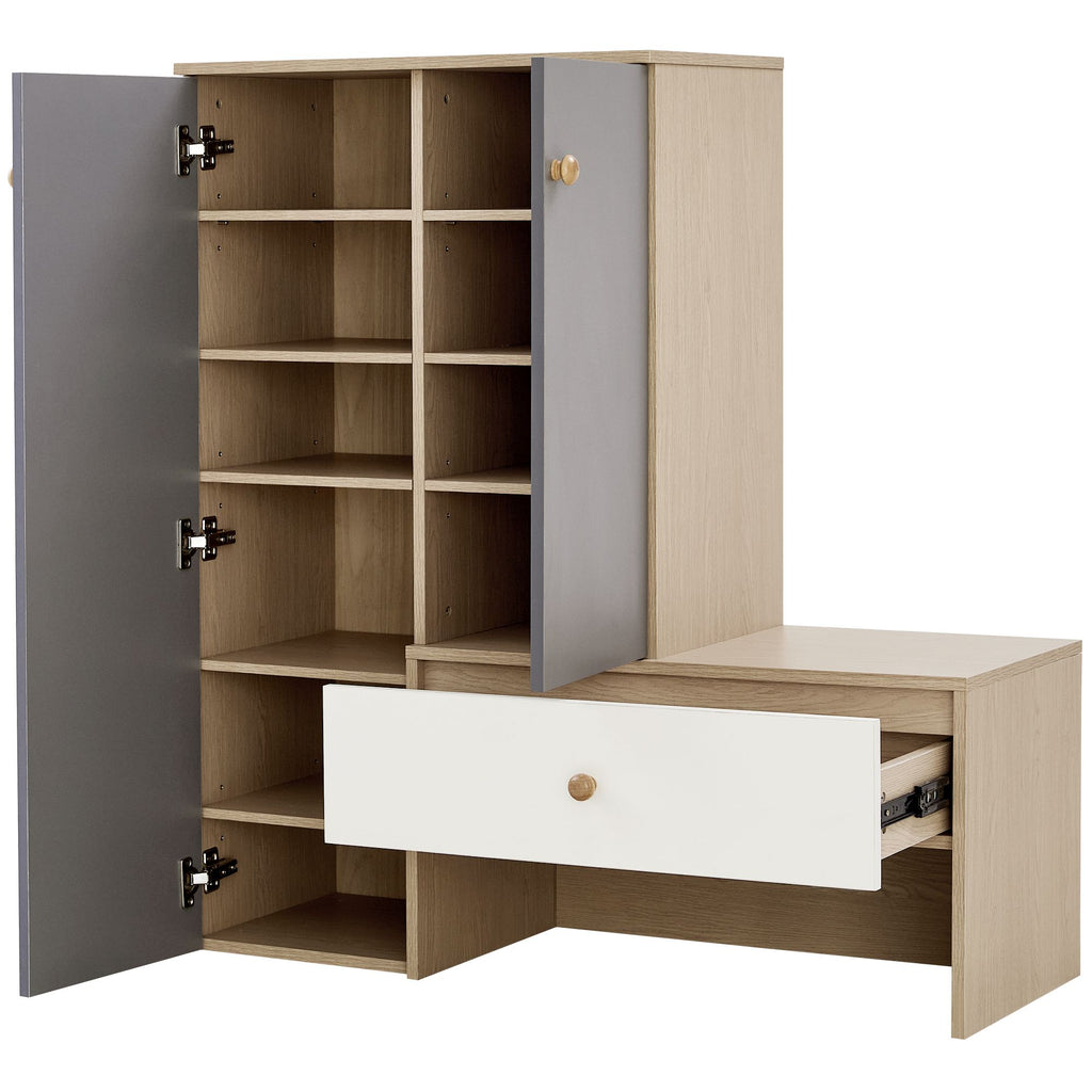 Shoe Storage Cabinet with Bench and Adjustable Shelves - Modern Design for Entryway