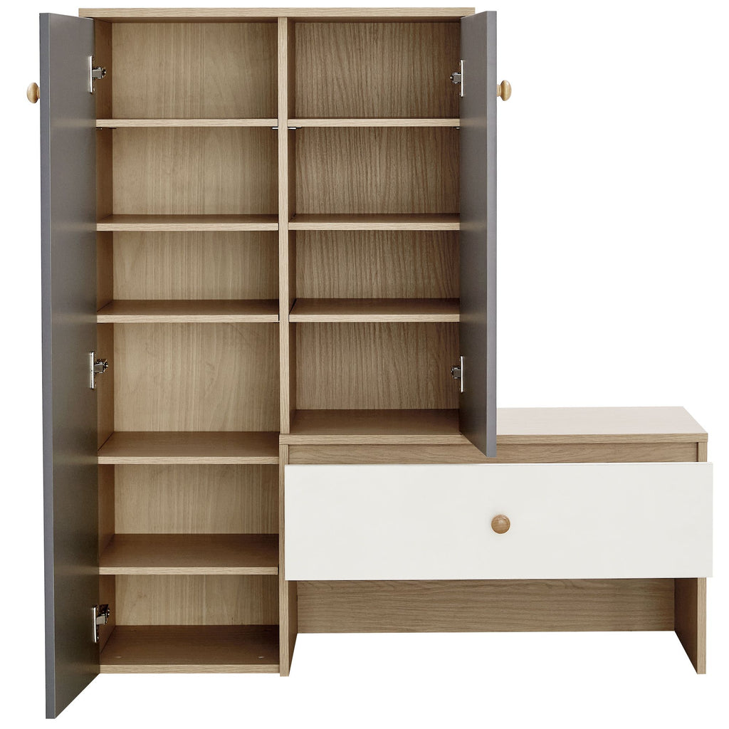 Shoe Storage Cabinet with Bench and Adjustable Shelves - Modern Design for Entryway