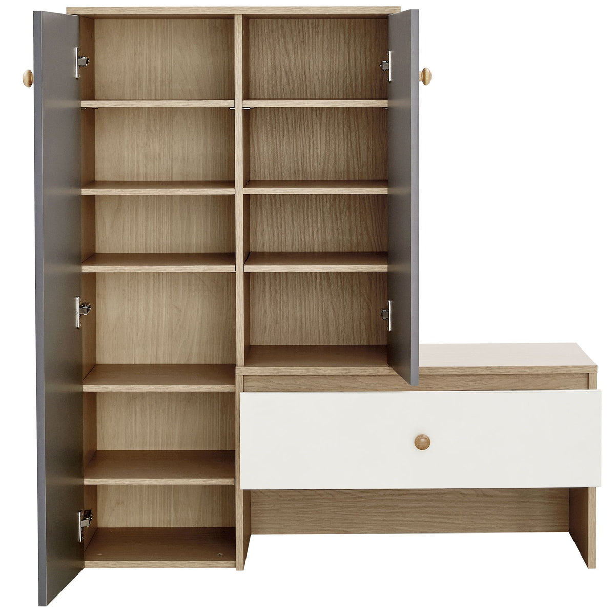 Shoe Storage Cabinet with Bench and Adjustable Shelves - Modern Design for Entryway