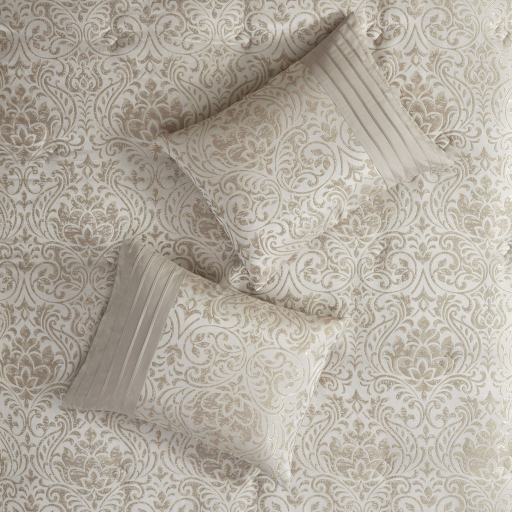 Traditional Damask Comforter Set with Coordinated Bedding