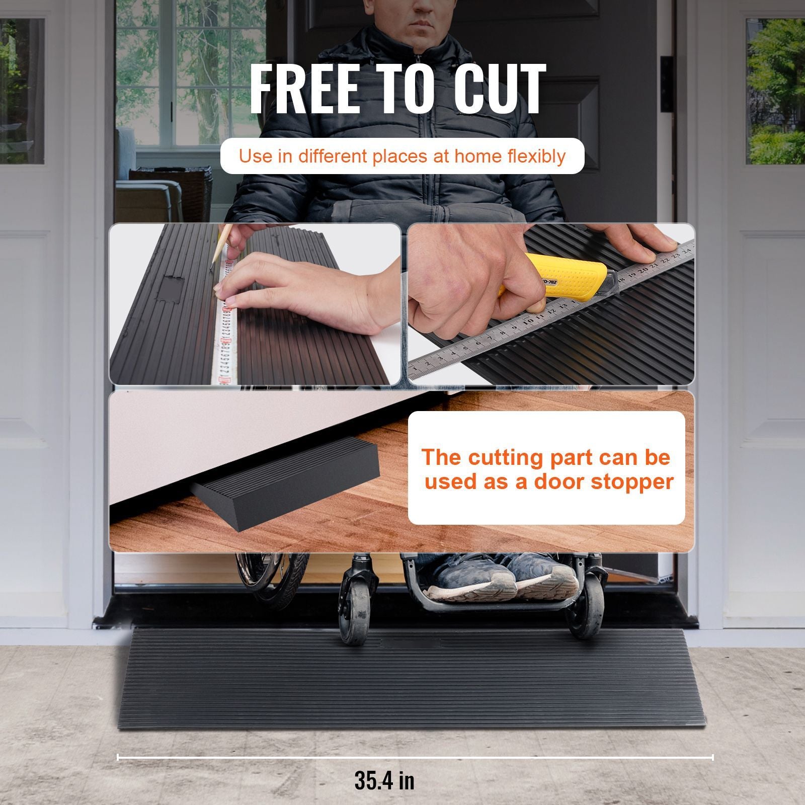 Cuttable Non-Slip Threshold Ramp
