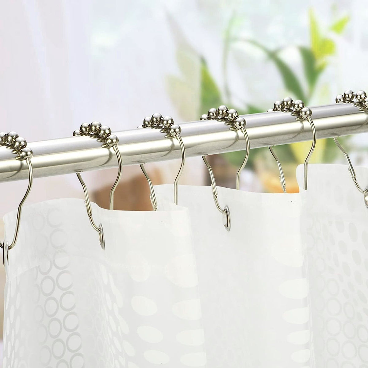 Smooth-Glide Sealed Shower Curtain Hooks
