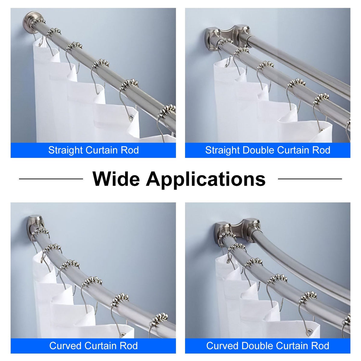 Smooth-Glide Sealed Shower Curtain Hooks