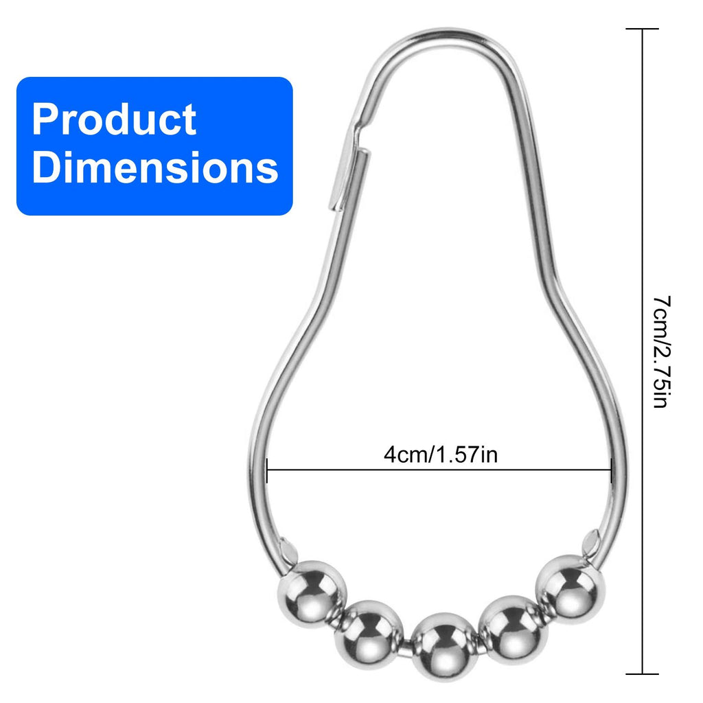 Smooth-Glide Sealed Shower Curtain Hooks