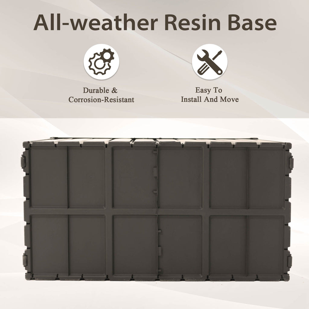Outdoor Storage Deck Box with Lockable Lid and Mobility Rollers