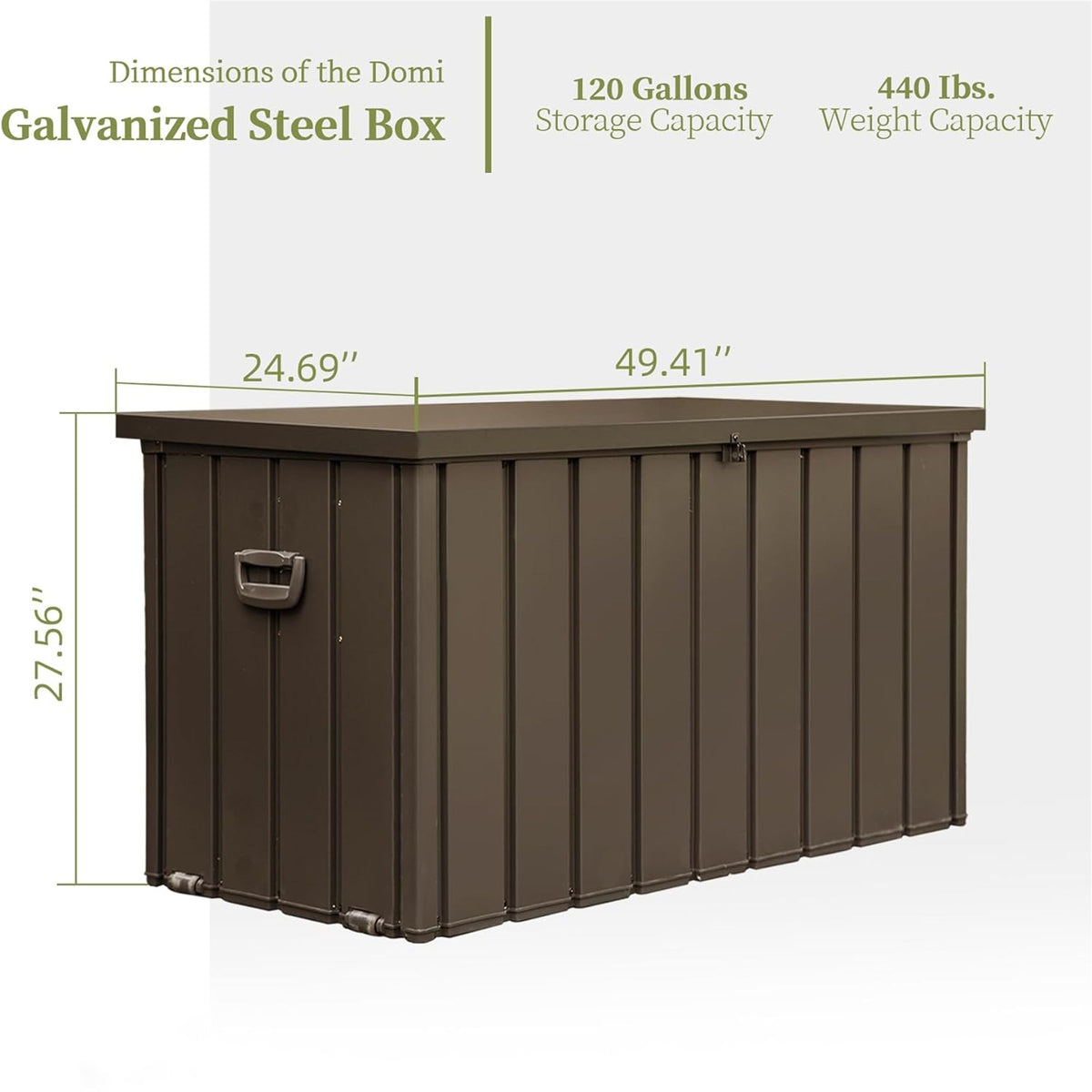 Outdoor Storage Deck Box with Lockable Lid and Mobility Rollers