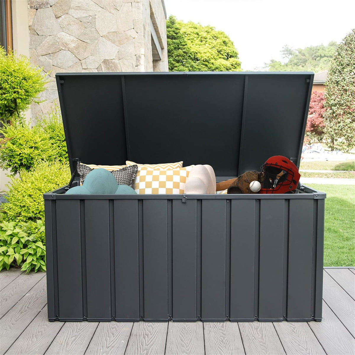 Lockable Outdoor Deck Box for Patio Cushions and Garden Supplies