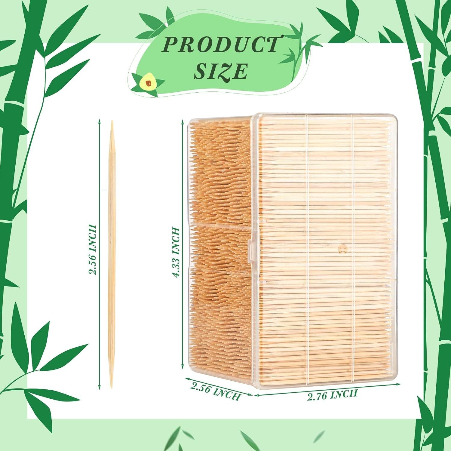 Double-Sided Toothpicks with Clear Storage Box