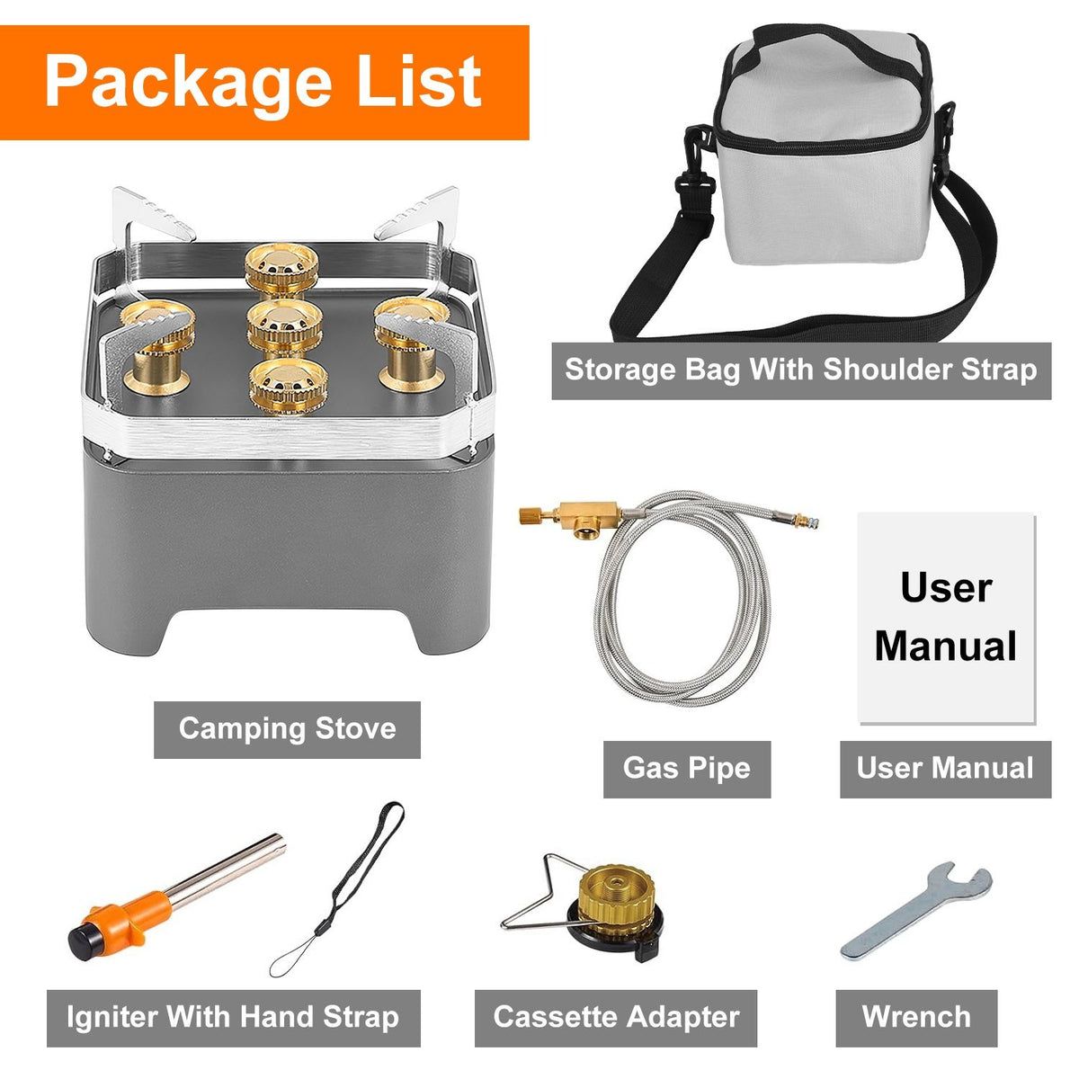 Wind-Blocking Portable Camping Stove with Carrying Case