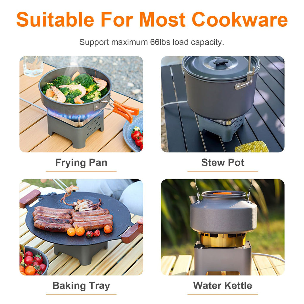 Wind-Blocking Portable Camping Stove with Carrying Case